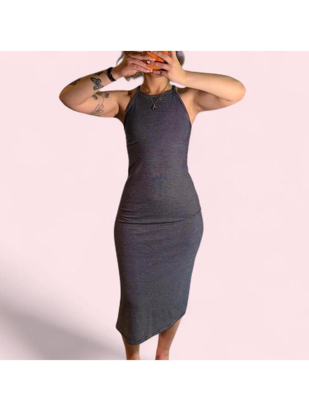 Old Navy Striped Bodycon Midi Tank Dress Size Small